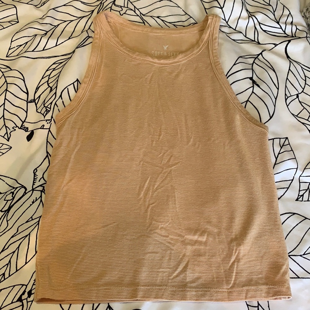 American eagle Small yellow and white tank top